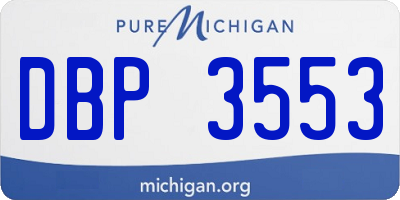 MI license plate DBP3553