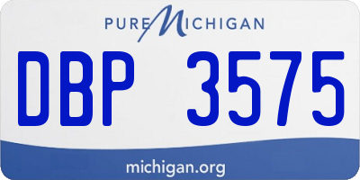 MI license plate DBP3575