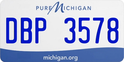 MI license plate DBP3578