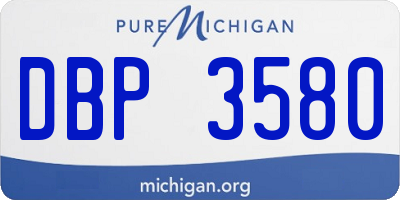 MI license plate DBP3580