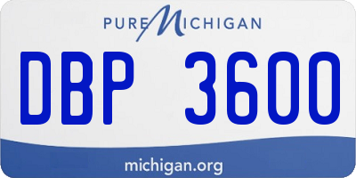 MI license plate DBP3600