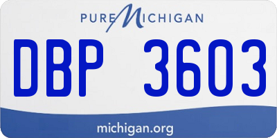 MI license plate DBP3603