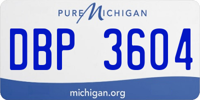 MI license plate DBP3604