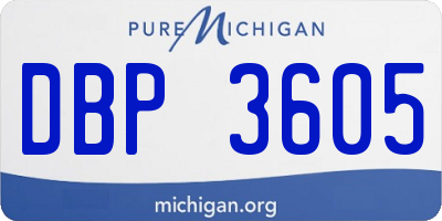 MI license plate DBP3605