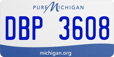 MI license plate DBP3608
