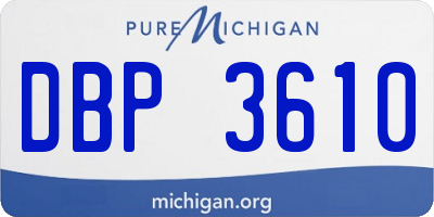 MI license plate DBP3610