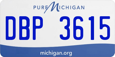 MI license plate DBP3615