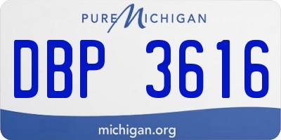 MI license plate DBP3616