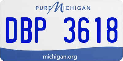 MI license plate DBP3618