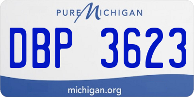 MI license plate DBP3623