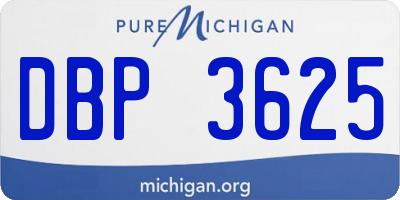 MI license plate DBP3625