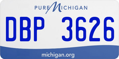 MI license plate DBP3626