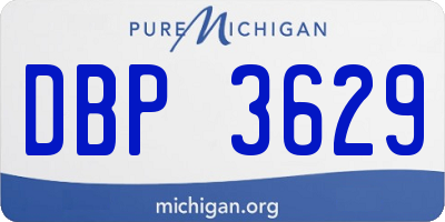 MI license plate DBP3629