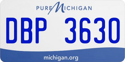MI license plate DBP3630