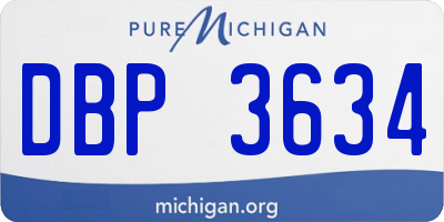 MI license plate DBP3634