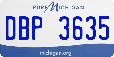 MI license plate DBP3635