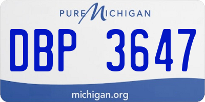 MI license plate DBP3647