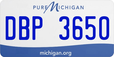 MI license plate DBP3650