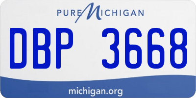 MI license plate DBP3668