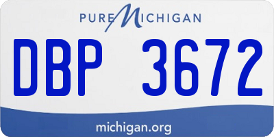 MI license plate DBP3672