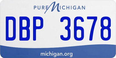 MI license plate DBP3678