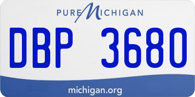 MI license plate DBP3680