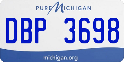 MI license plate DBP3698