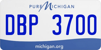 MI license plate DBP3700
