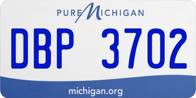 MI license plate DBP3702
