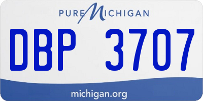 MI license plate DBP3707