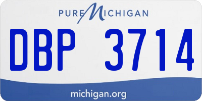 MI license plate DBP3714