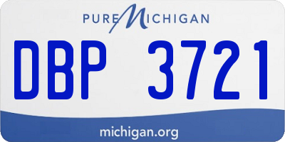 MI license plate DBP3721