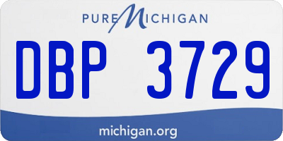 MI license plate DBP3729
