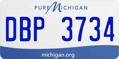 MI license plate DBP3734