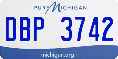 MI license plate DBP3742