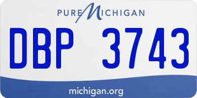 MI license plate DBP3743