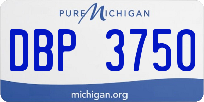 MI license plate DBP3750
