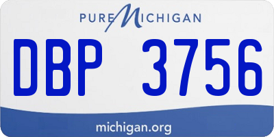 MI license plate DBP3756