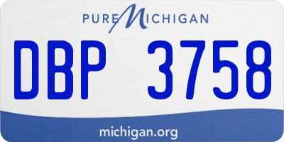 MI license plate DBP3758