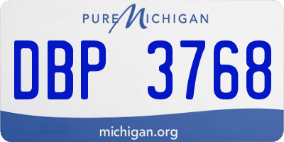 MI license plate DBP3768