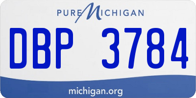 MI license plate DBP3784