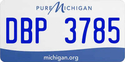 MI license plate DBP3785