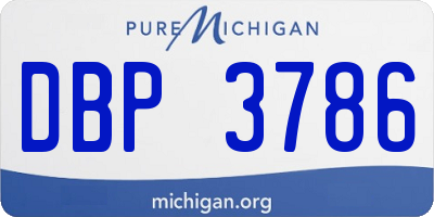 MI license plate DBP3786