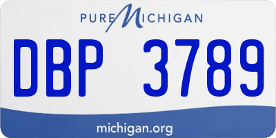 MI license plate DBP3789