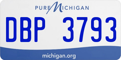 MI license plate DBP3793