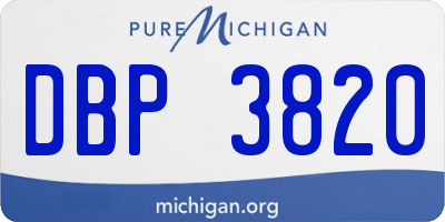 MI license plate DBP3820