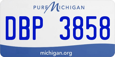 MI license plate DBP3858
