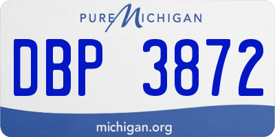 MI license plate DBP3872