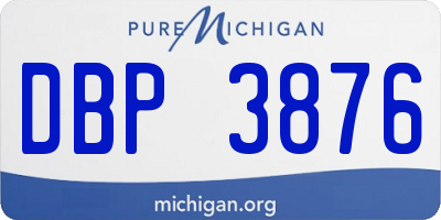 MI license plate DBP3876