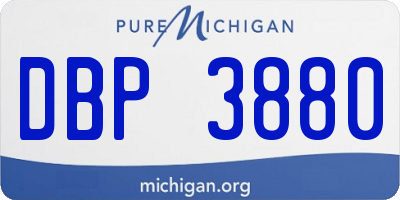 MI license plate DBP3880